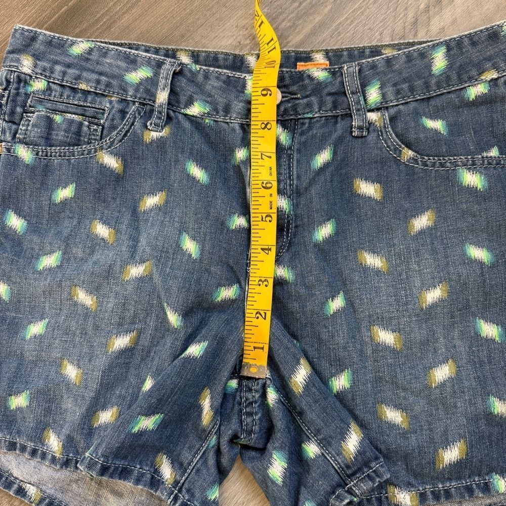 Anthropologie Pilcro Shorts 32 Waist Artstroke Print Boho Cotton Linen - Picture 8 of 12